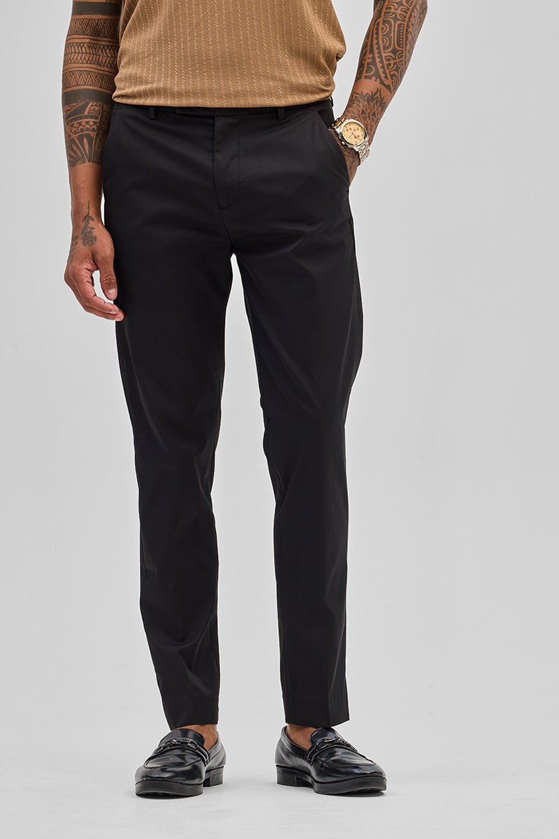 SNITCH Black Slim Fit Chinos - Image 5
